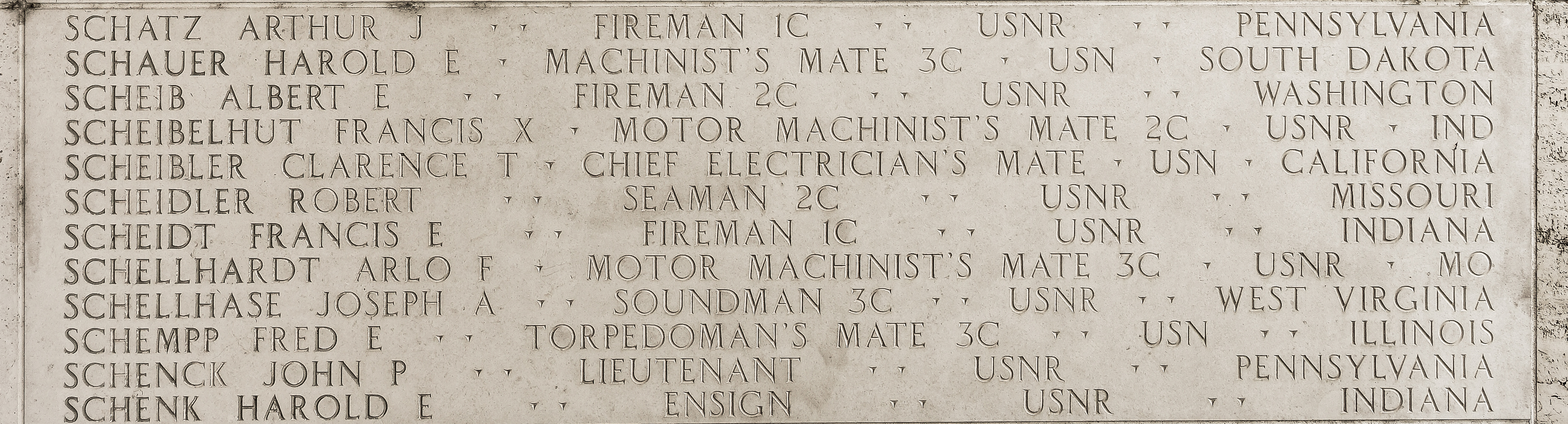 Arthur J. Schatz, Fireman First Class